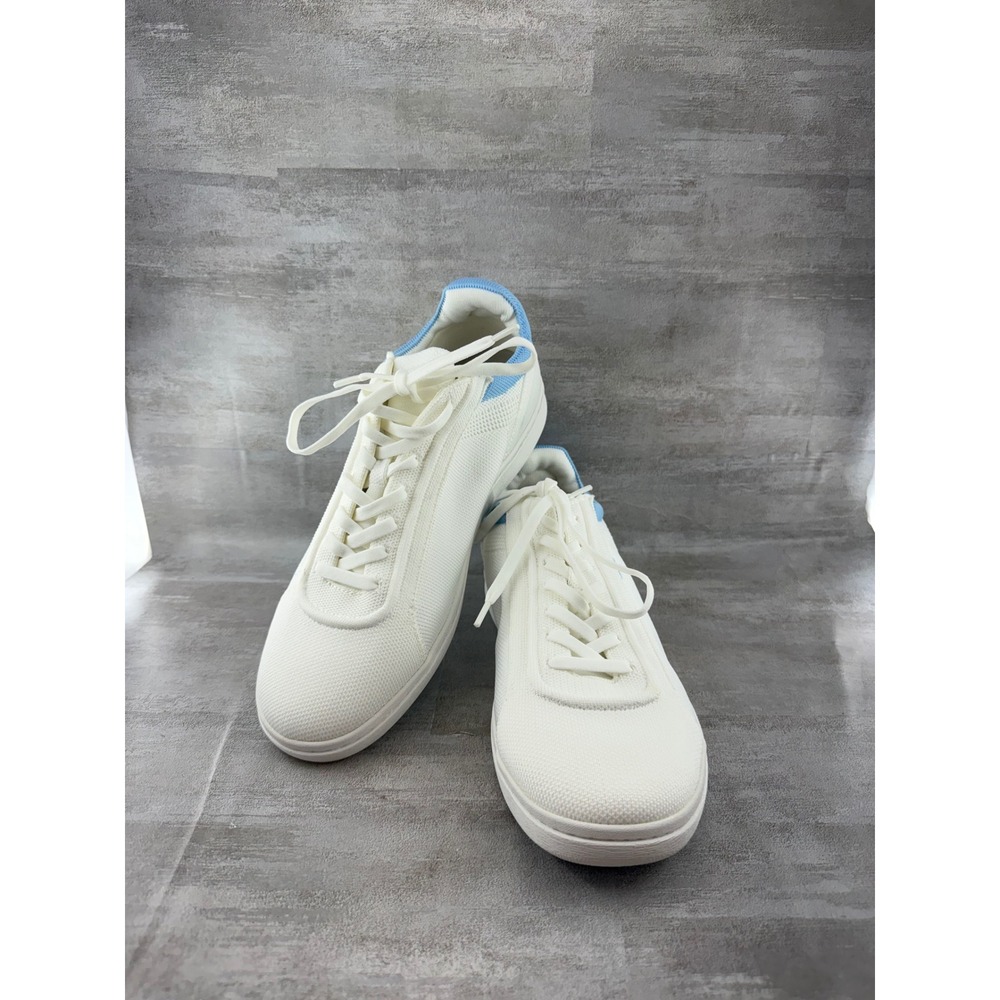VIVAIA Aria 5 White Blue Knit Sustainable Low Top Sneakers Women Sz EU 41